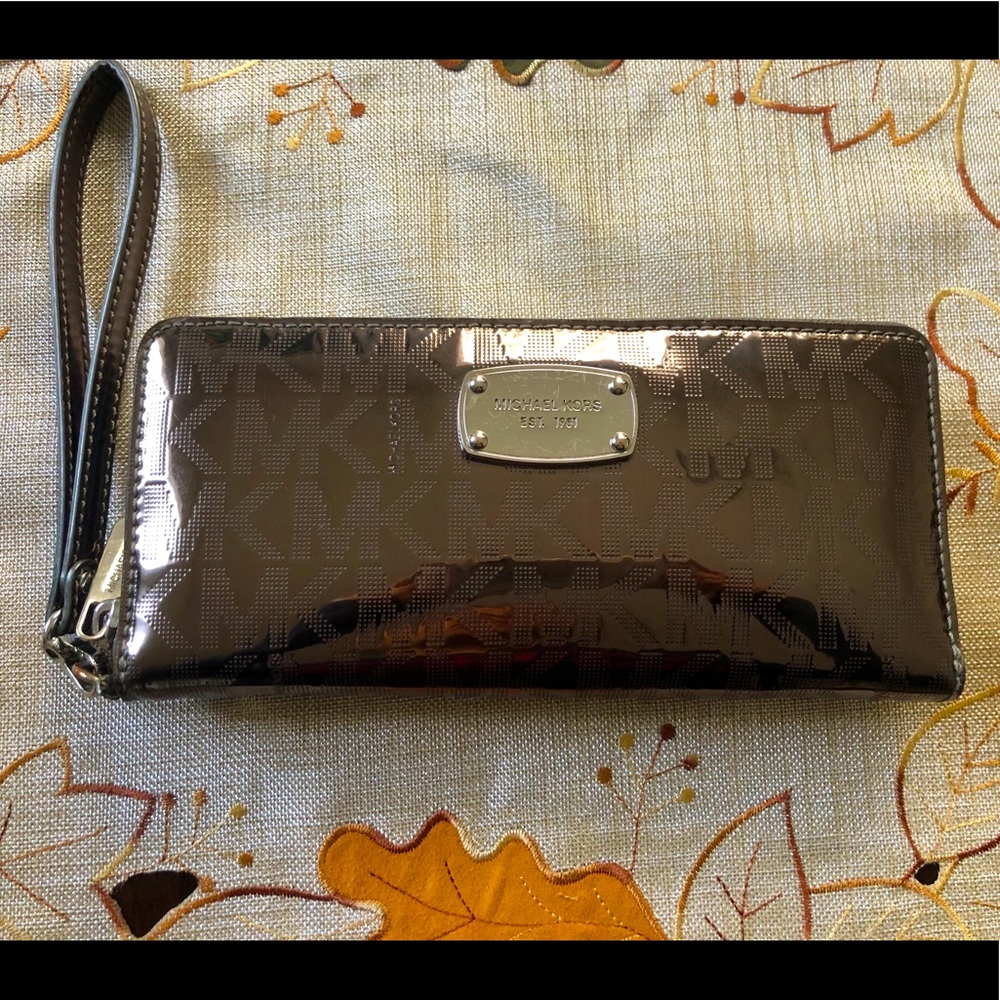 MK Mirror Metalic Nickel Wallet